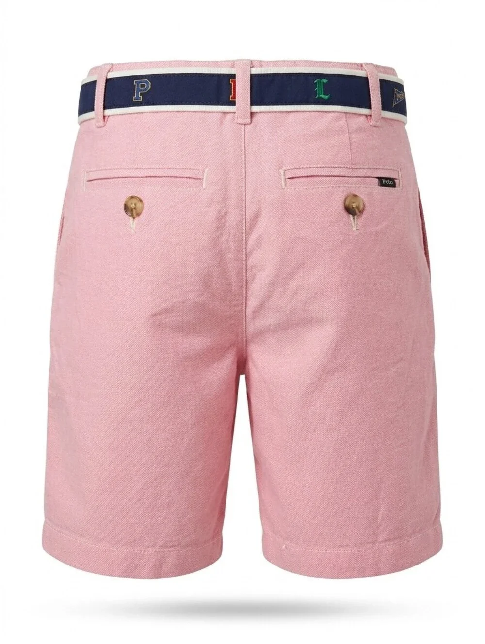 NWT Polo Ralph Lauren Boys Stretch Oxford Belted Shorts Size 5 Pink Navy Belt 67